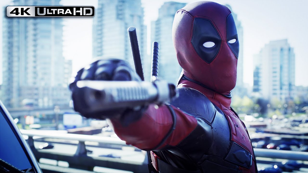 Deadpool 4K HDR | Highway Fight Scene 2/2 - Counting Bullets