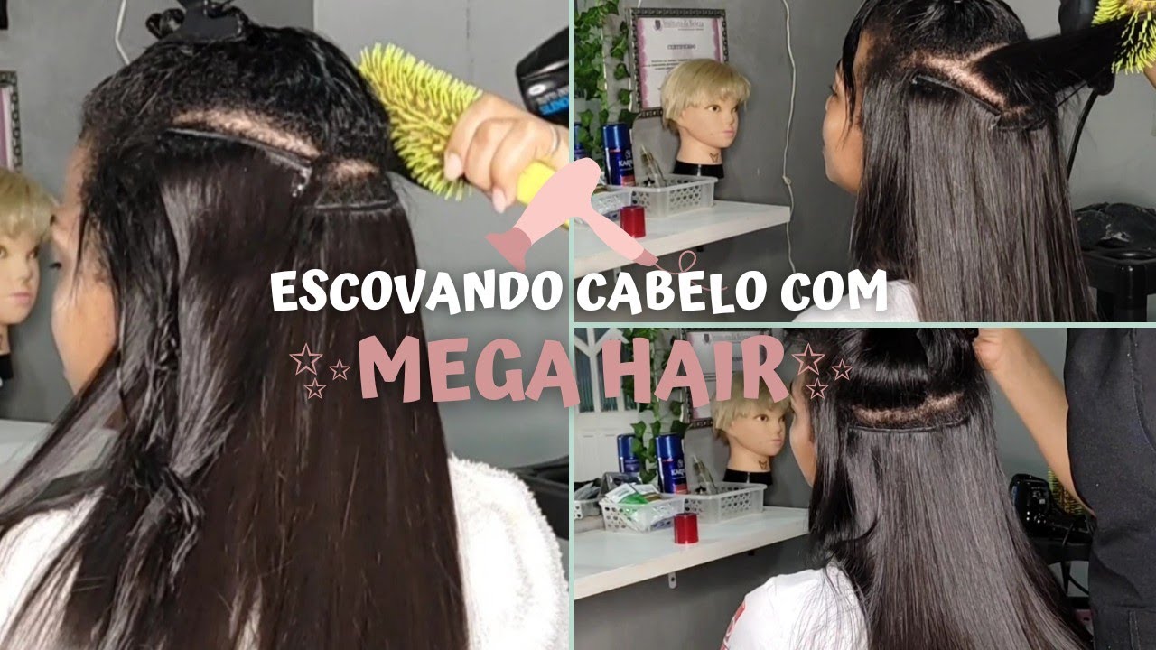COMO ESCOVAR UM  CABELO COM MEGA HAIR- INVISIBLE HAIR - PASSO A PASSO