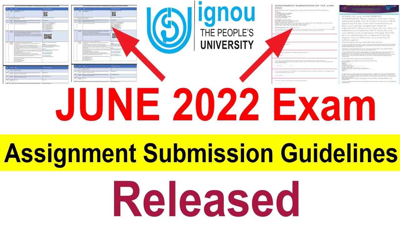 IGNOU JUNE 2022 Exam Assignment Submission Guidelines Released