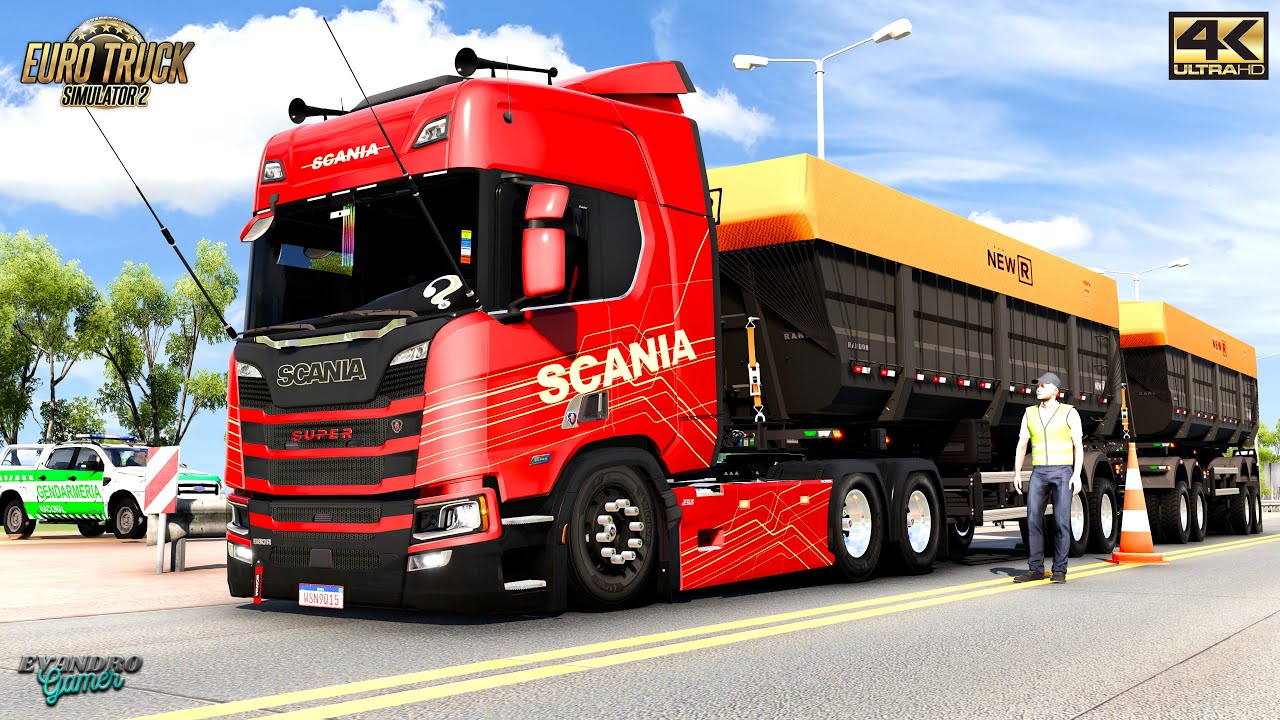 Qualificada Scania NTG SUPER (90 t) na Rodocaçamba Randon NEW R Ets2 V1.55