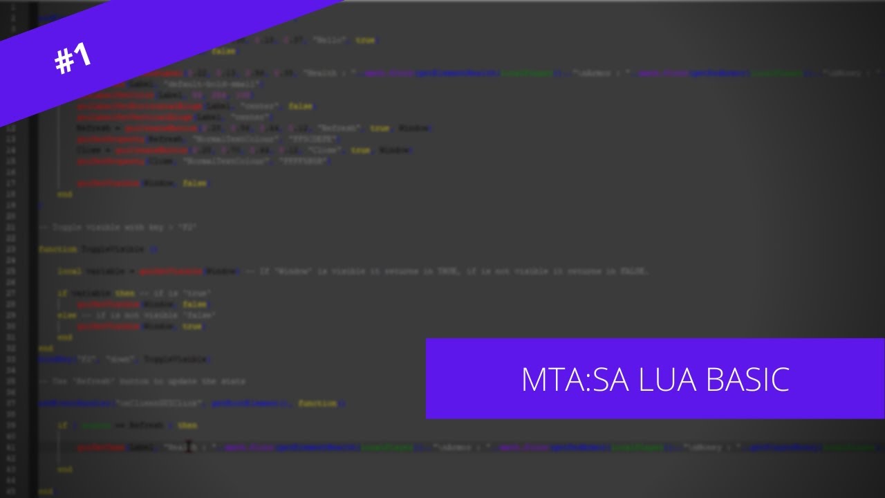 Creating a simple gui with guieditor (timelapse) | MTA SA 1.5.9 Lua basic #1