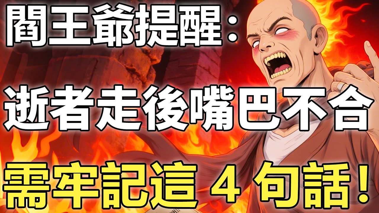 逝者走後嘴巴遲遲不合，暗示“中陰界”有難？閻王爺提醒：家人牢記這4句話，能助他渡過難關！【輪回|因果|佛學】
