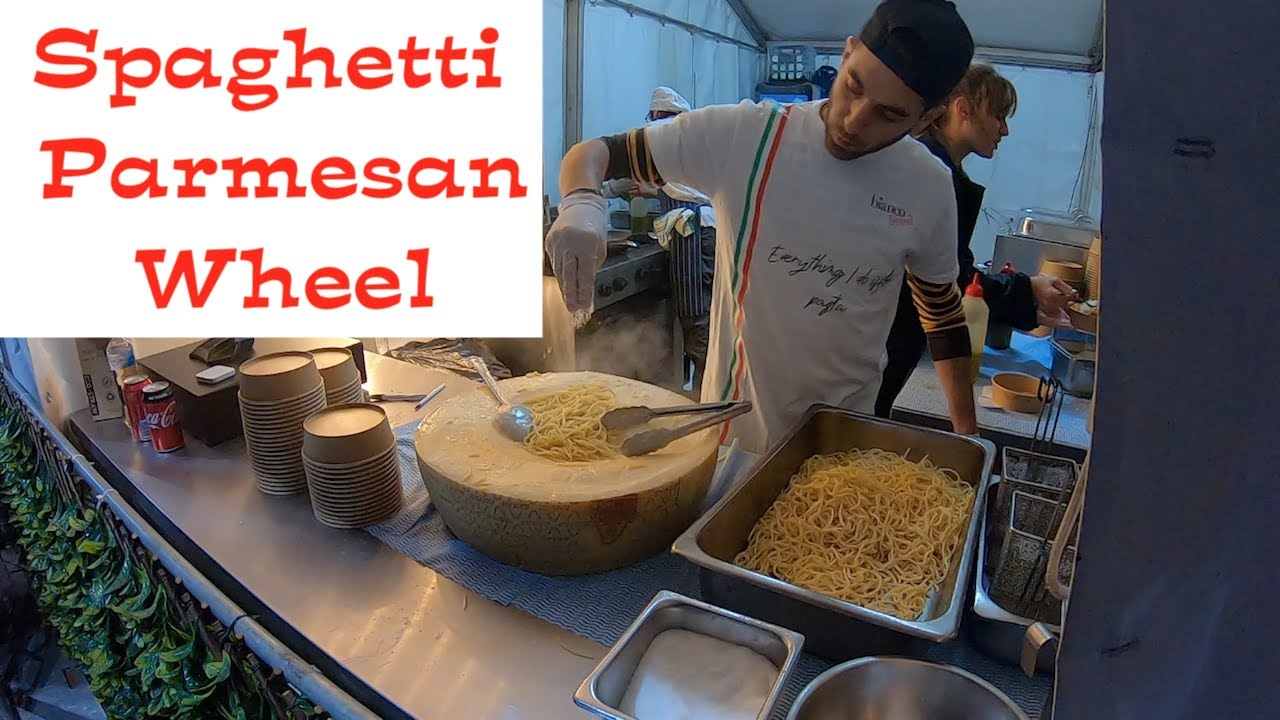 Spaghetti Parmesan Wheel - Italian Street Food (HD)