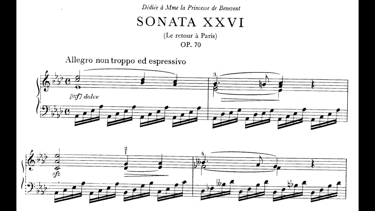 Jan Ladislav Dussek - Piano Sonata in A-flat Major, Op.70 'Le retour &agrave; Paris'