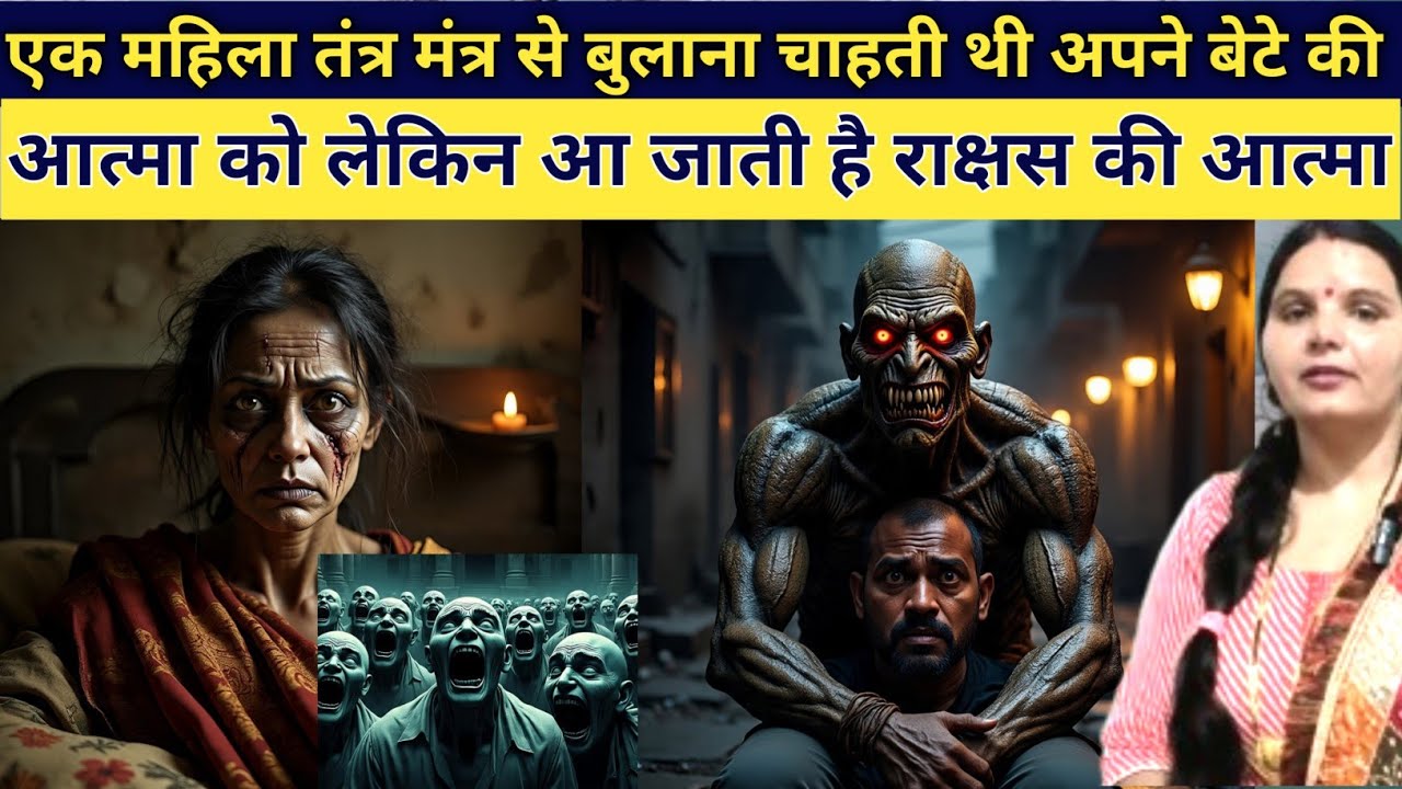 एक मा तंत्र मंत्र से bete की आत्मा को बुलाना चाहती थी लेकिन एक राक्षस की आत्मा आ जाती है horror s 