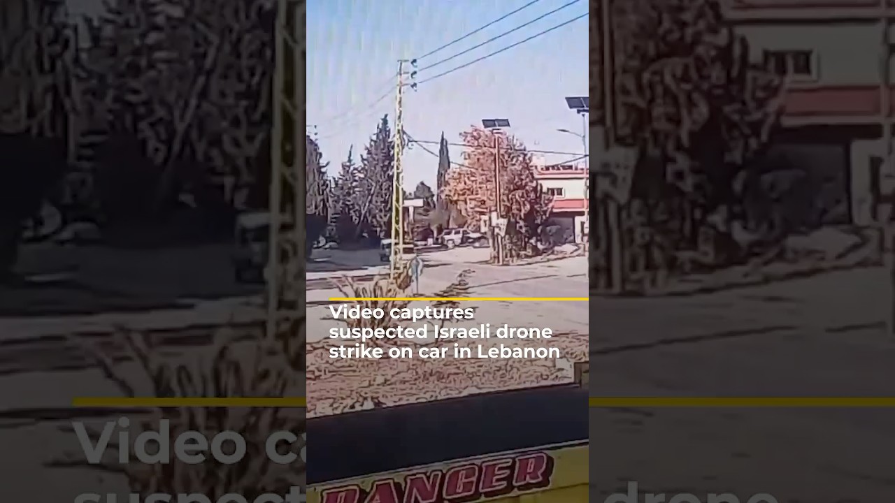 Video captures suspected Israeli drone strike on car in Lebanon