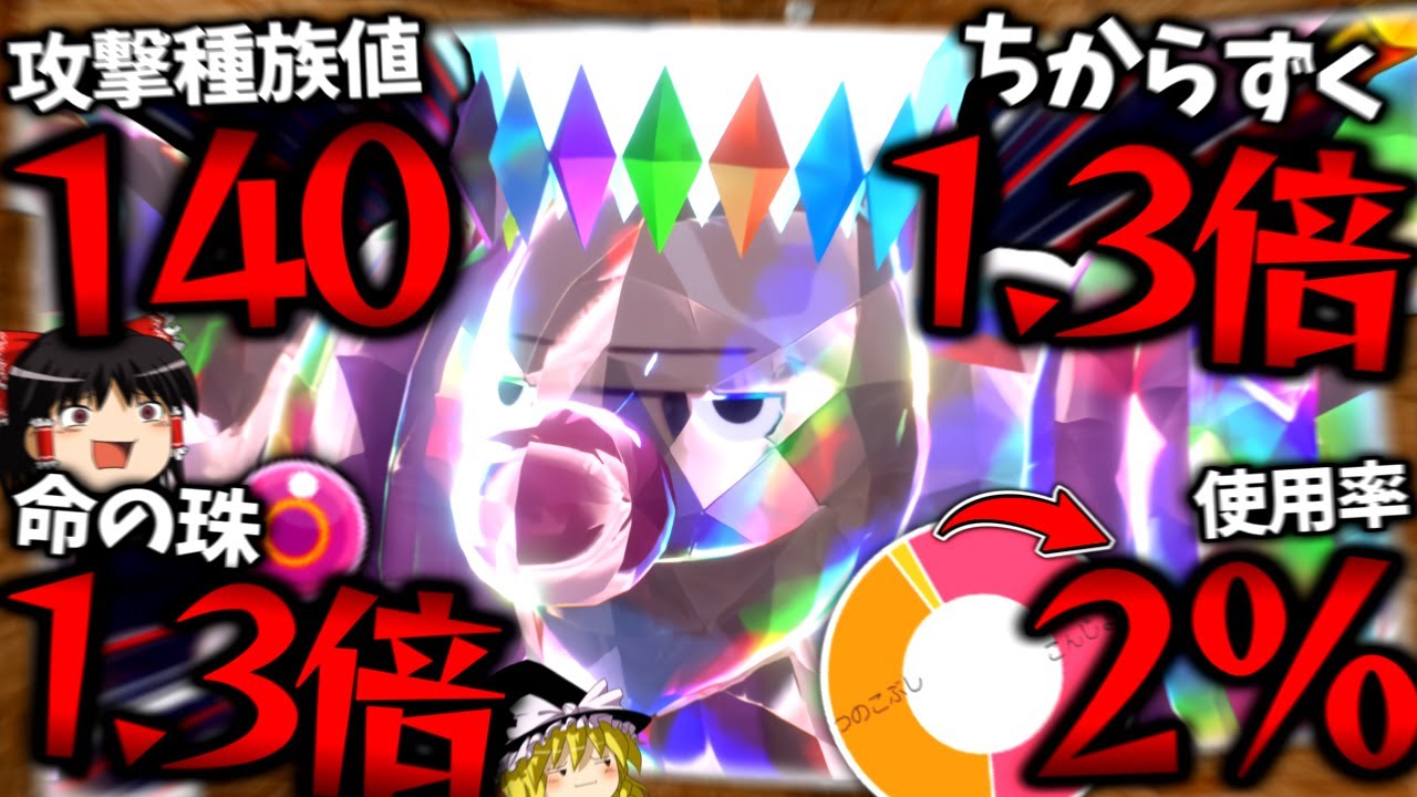 【ポケモンSV】A140に計1.69倍で根性を超えられるのに使用率がたった2％の