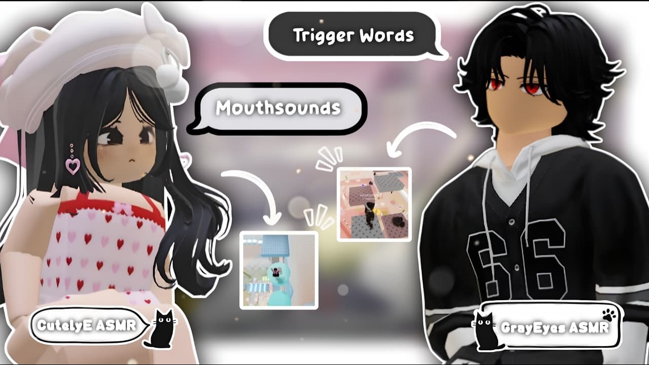 Roblox ASMR Side-by-Side ~ Trigger Words vs. Mouth Sounds (Dual POV) Ft. @CutelyE ✨