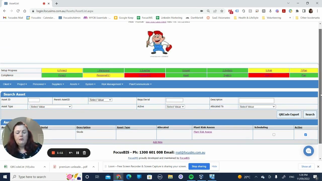 Onboarding Assets - Other prestart - allocations - plant risk assessment | FocusIMS ISO Software
