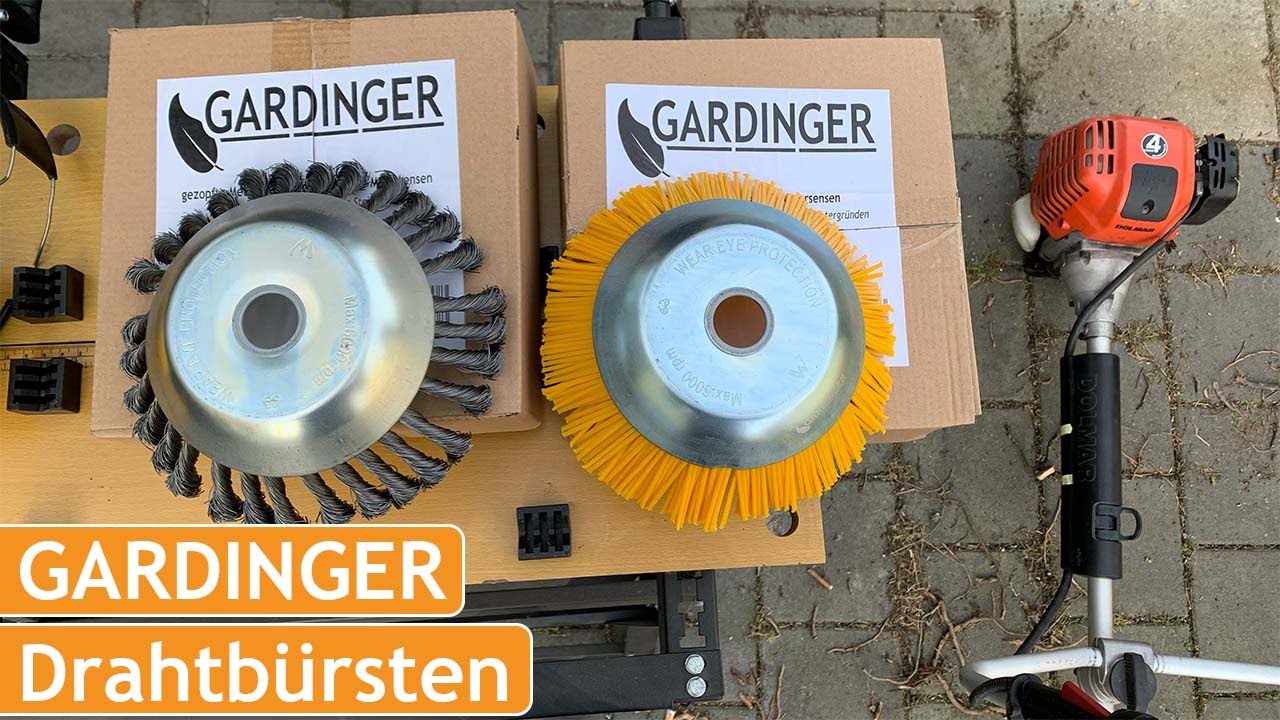 GARDINGER Metalldrahtbürste für Motorsense | Unkraut entfernen | Unkrautbürste für Fugen