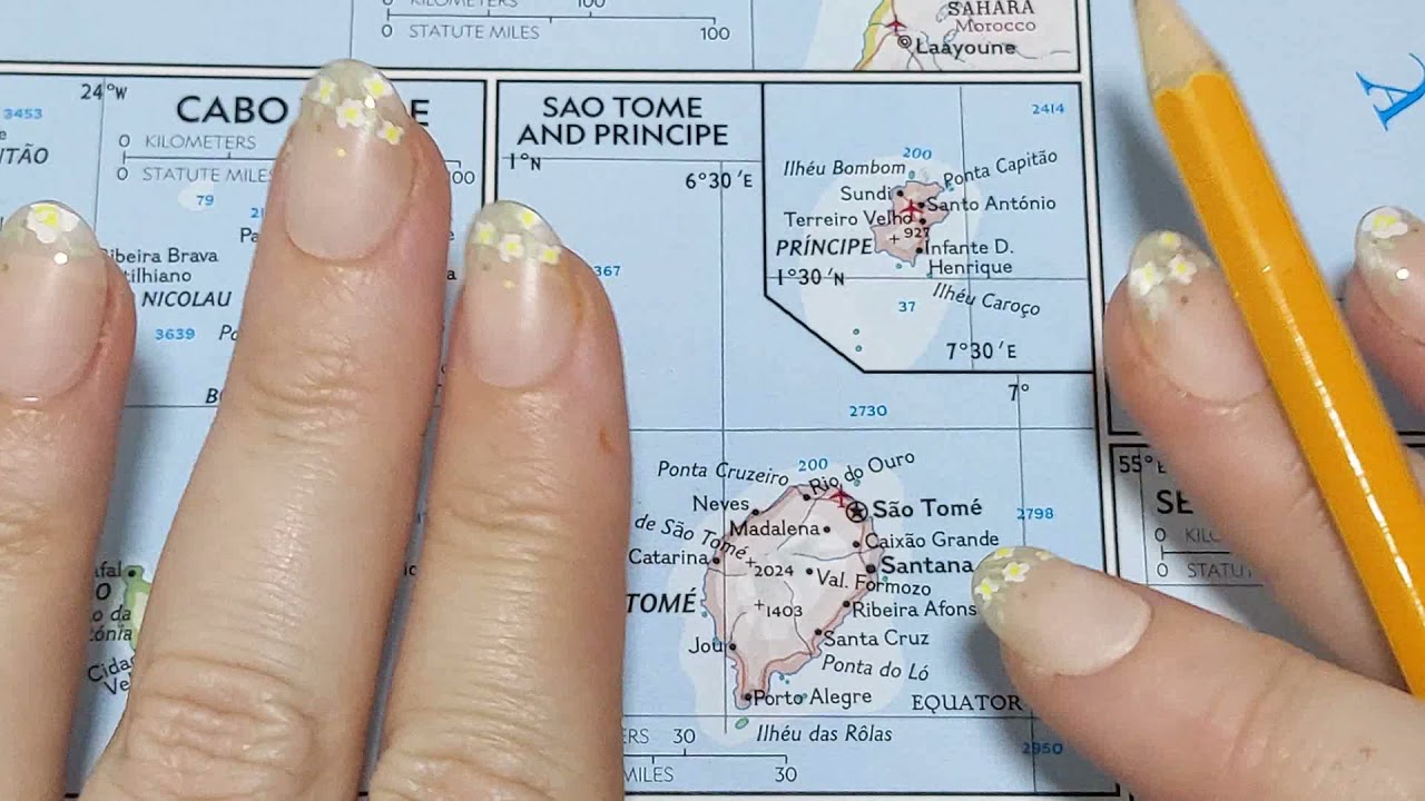 ASMR ~ São Tomé and Príncipe History & Geography ~ Soft Spoken Map Pointing