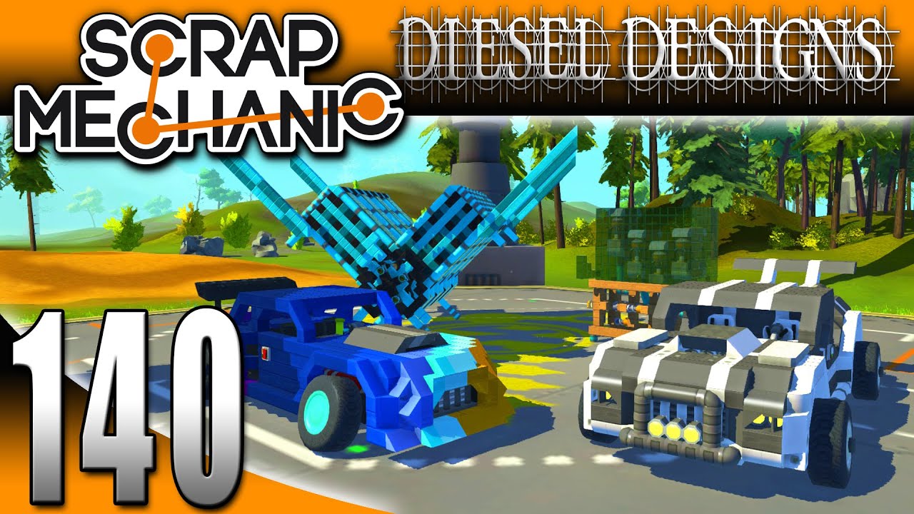 Scrap Mechanic Gameplay :EP140: FAN CREATIONS: Working V-8 Engine, Drift Car, and Truck! (HD)