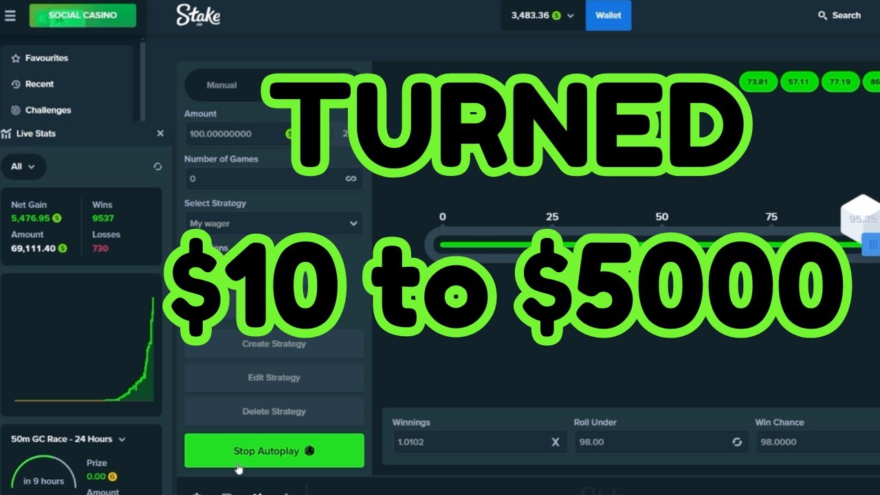 I turned $10 to $5000 Stake Dice Strategy