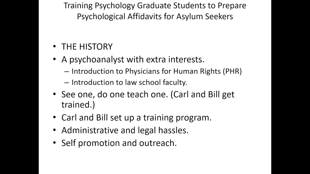 Training Psychology Graduate Students to Prepare Psychological Affidavits for Asylum Seekers