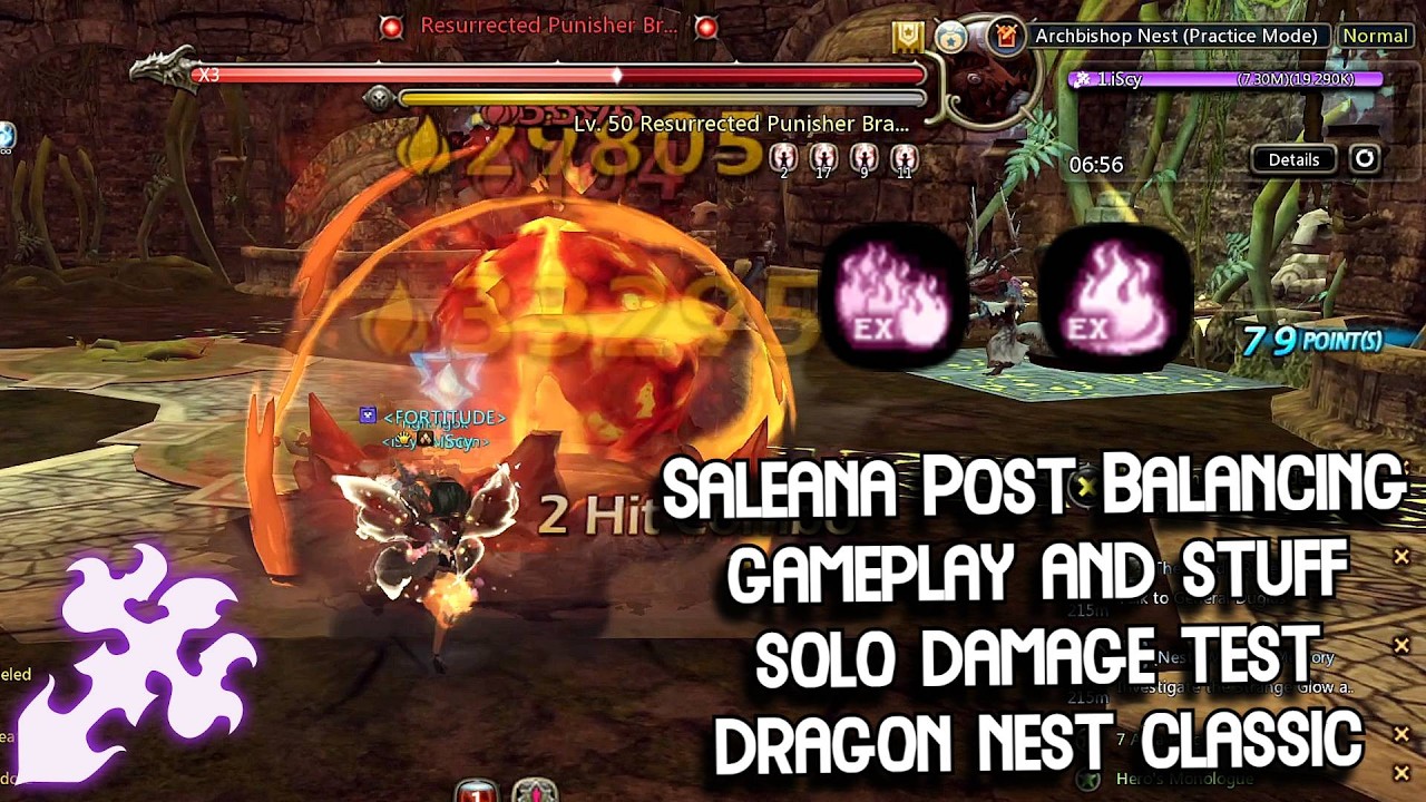 Saleana Gameplay & Stuff Post Balancing 2 Skill EX Test Damage Solo ABN Dragon Nest Classic
