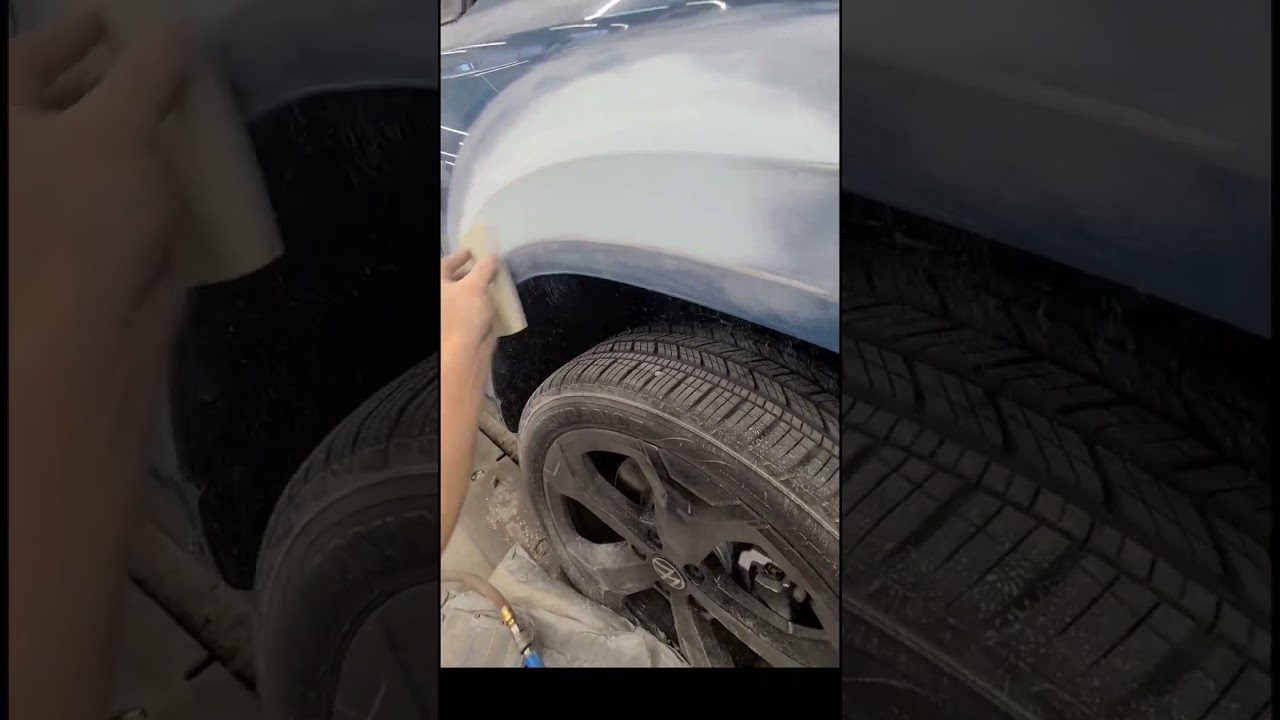 manual sanding. Car/Auto body repair.  
