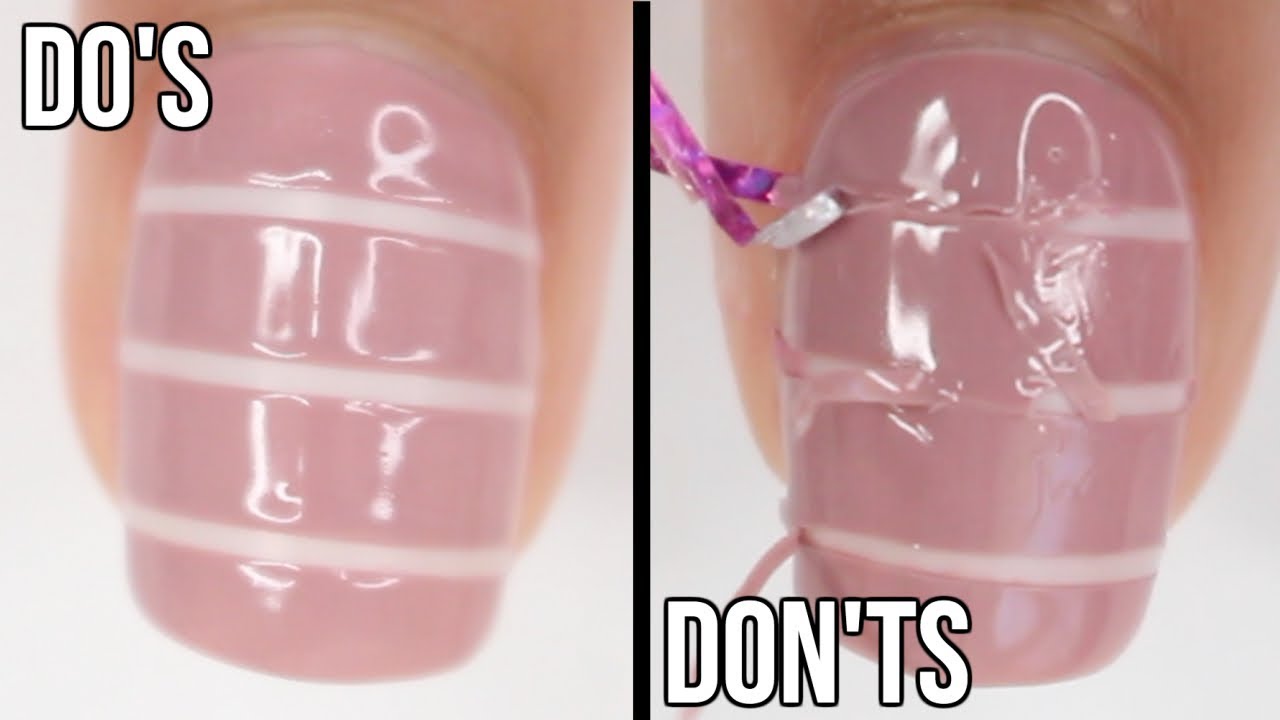 DOs & DON'TS: Striping tape nail art with gel | how to use striping tape with gel polish
