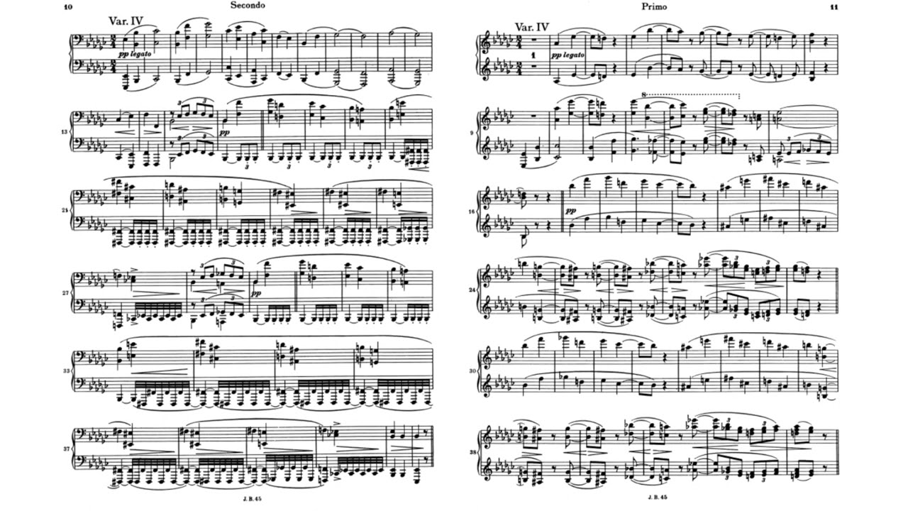 J. Brahms - Variations on a Theme by R. Schumann, op.23 - Faccini Piano Duo
