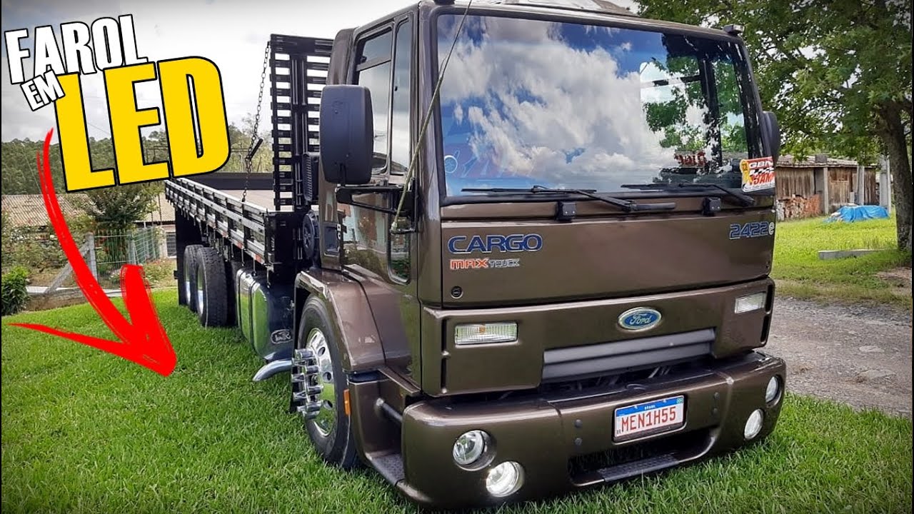 BOTEI LED NOS FARÓIS DO FORD CARGO❤️🤎