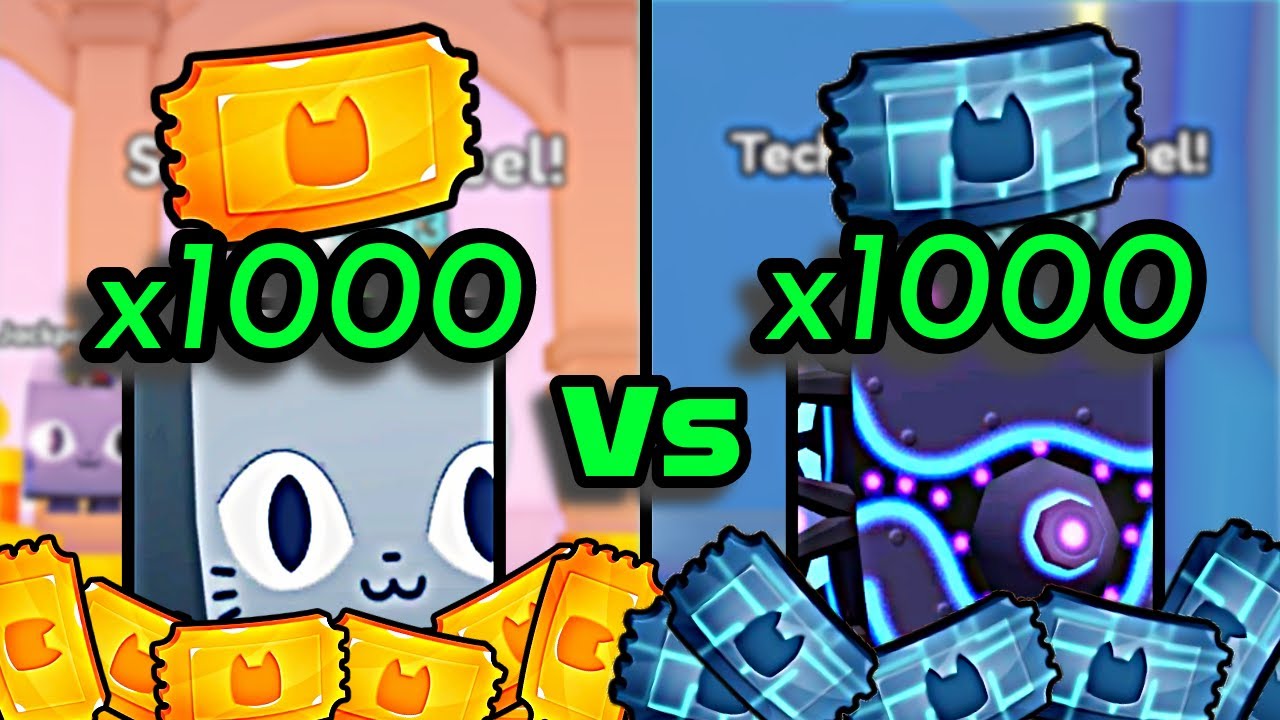 🎟️ 1000 SPINNY WHEEL TICKETS VS 1000 TECH SPINNY WHEEL TICKETS, CAN WE GET A HUGE? PET SIMULATOR 99