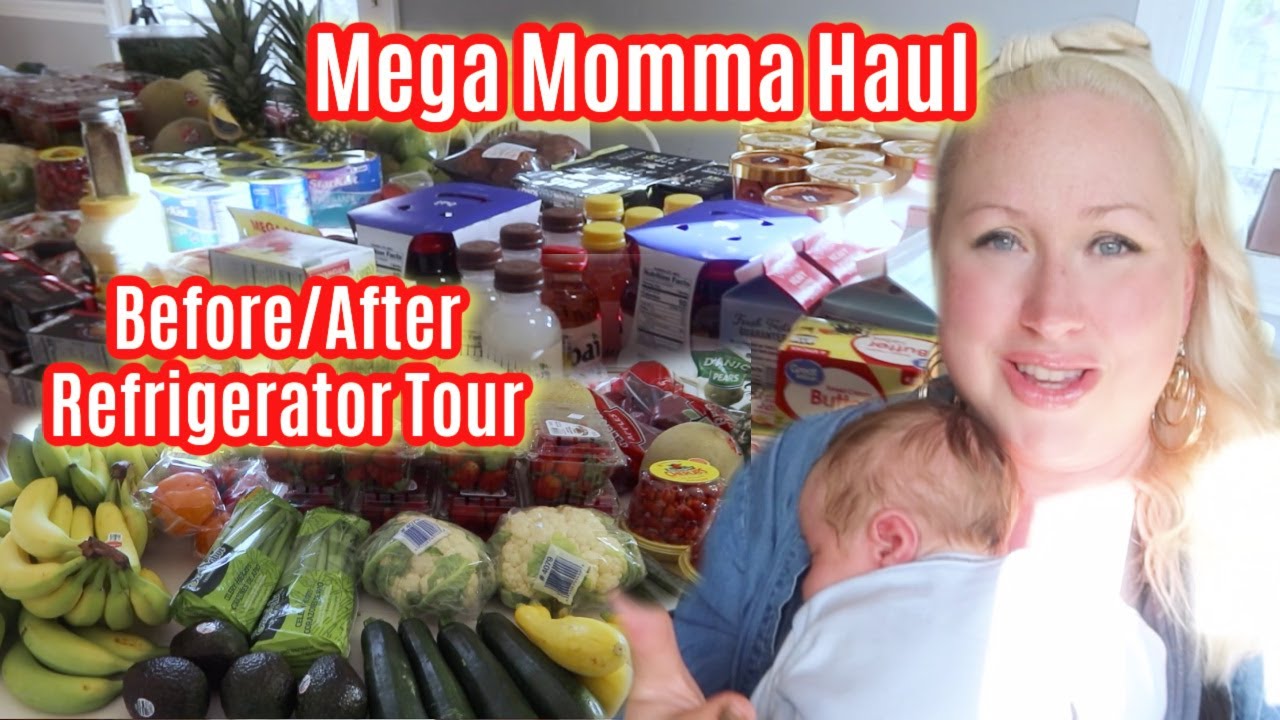 MASSIVE Once a Month LARGE FAMILY Grocery Haul + Before/After Refrigerators Tour, too!