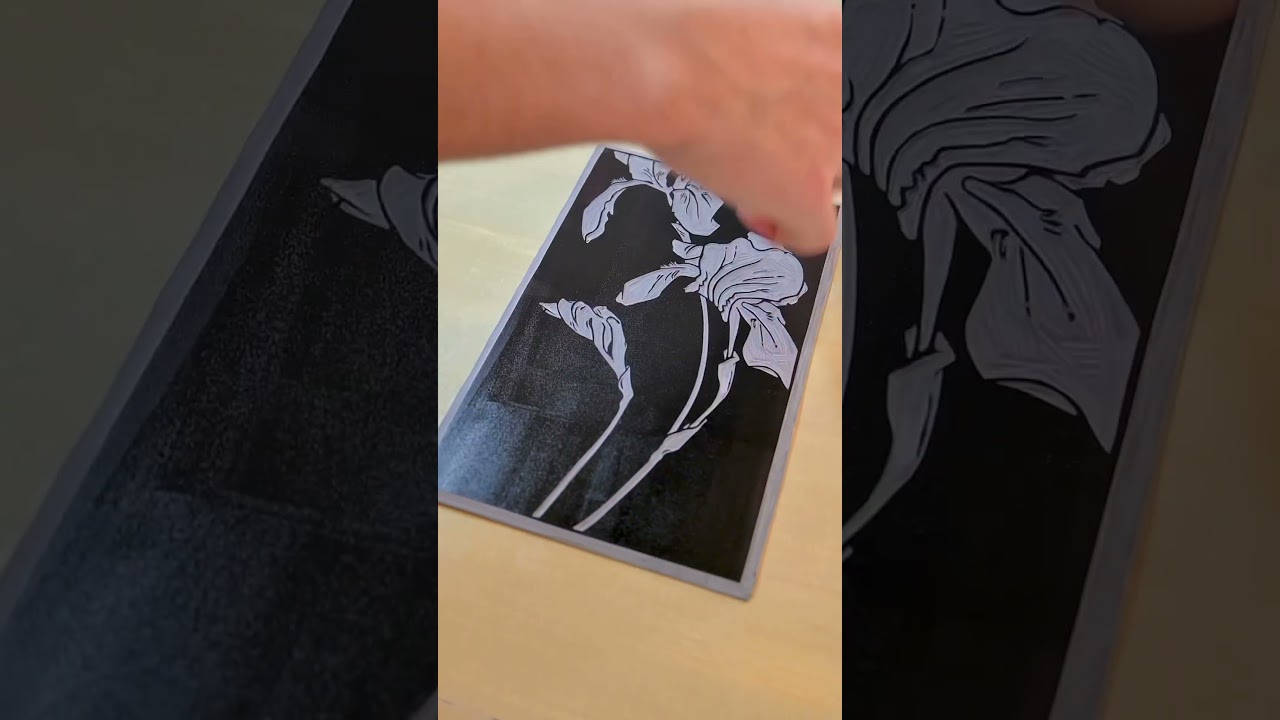 Linocut Wildflower - Printing Process #asmr #linocut #printmaking