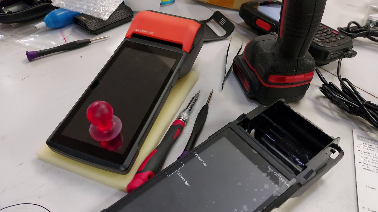 วิธีเปลี่ยนแบต และแกะเครื่อง  sunmi V2 , V2pro