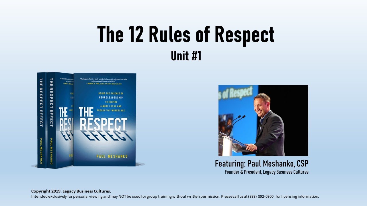 12 Rules of Respect - #1 Be aware of your non verbal and extra-verbal cues.