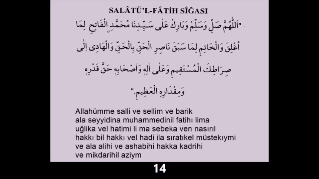 Salavat ı Fatih 100 adet