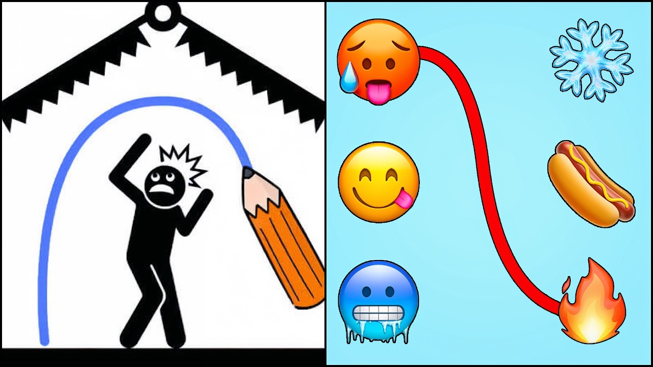 Stickman Rescue Draw Game VS Emoji Puzzle - All Levels SpeedRun Gameplay