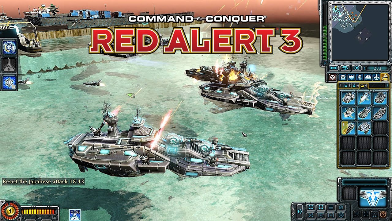 Red Alert 3 Corona MOD Allies PVE Map Pearl Harbor in Parallel World | Poseidon Cruiser is OP!