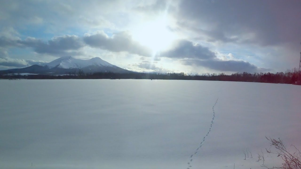(Window View) Winter Train, Japan JR Hokkaido Railway - from Sapporo to Hakodate
