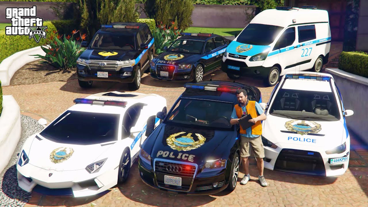 GTA 5 - Stealing KAZAKHSTAN POLICE DEPARTMENT Vehicles with Michael! | (Real Life Cars) #151