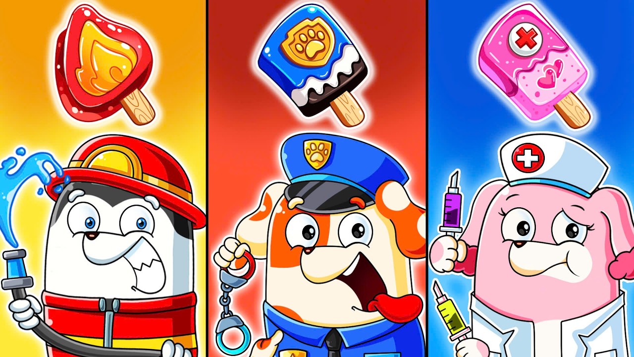 Police, Firefighter & Doctor - Rainbow Ice Cream Maker 🍦| Cartoon For Kids | Hoo Doo