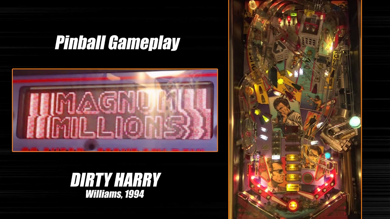 Dirty Harry pinball machine gameplay + commentary (Williams, 1994) - CRIME WAVE