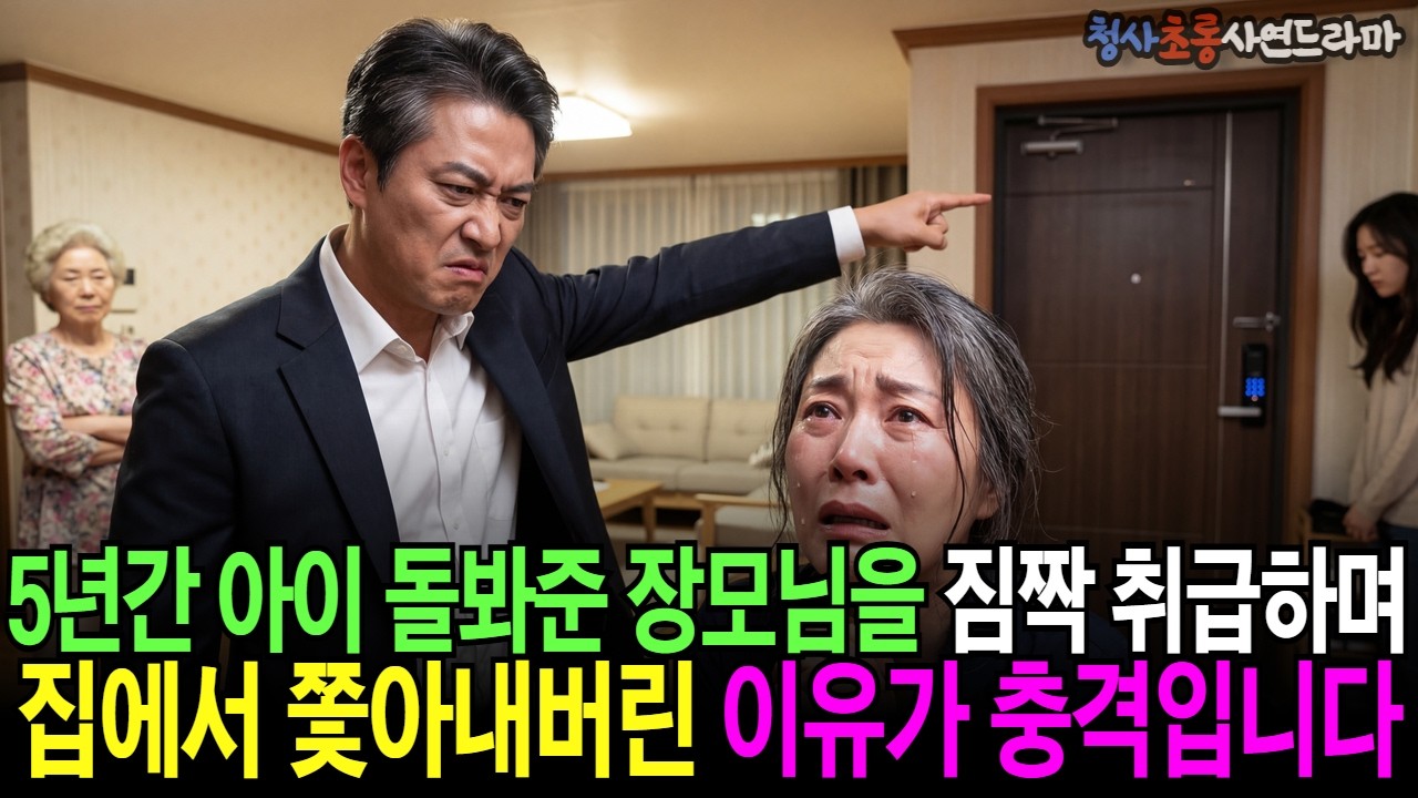 5년간 아이 돌봐준 장모님을 짐짝 취급하며 집에서 쫓아내버린 이유가 충격입니다 | 오디오드라마 직장사연 통쾌사연 복수사연 감동사연 반전사연 권선징악 사연드라마 | 청사초롱 인생사연