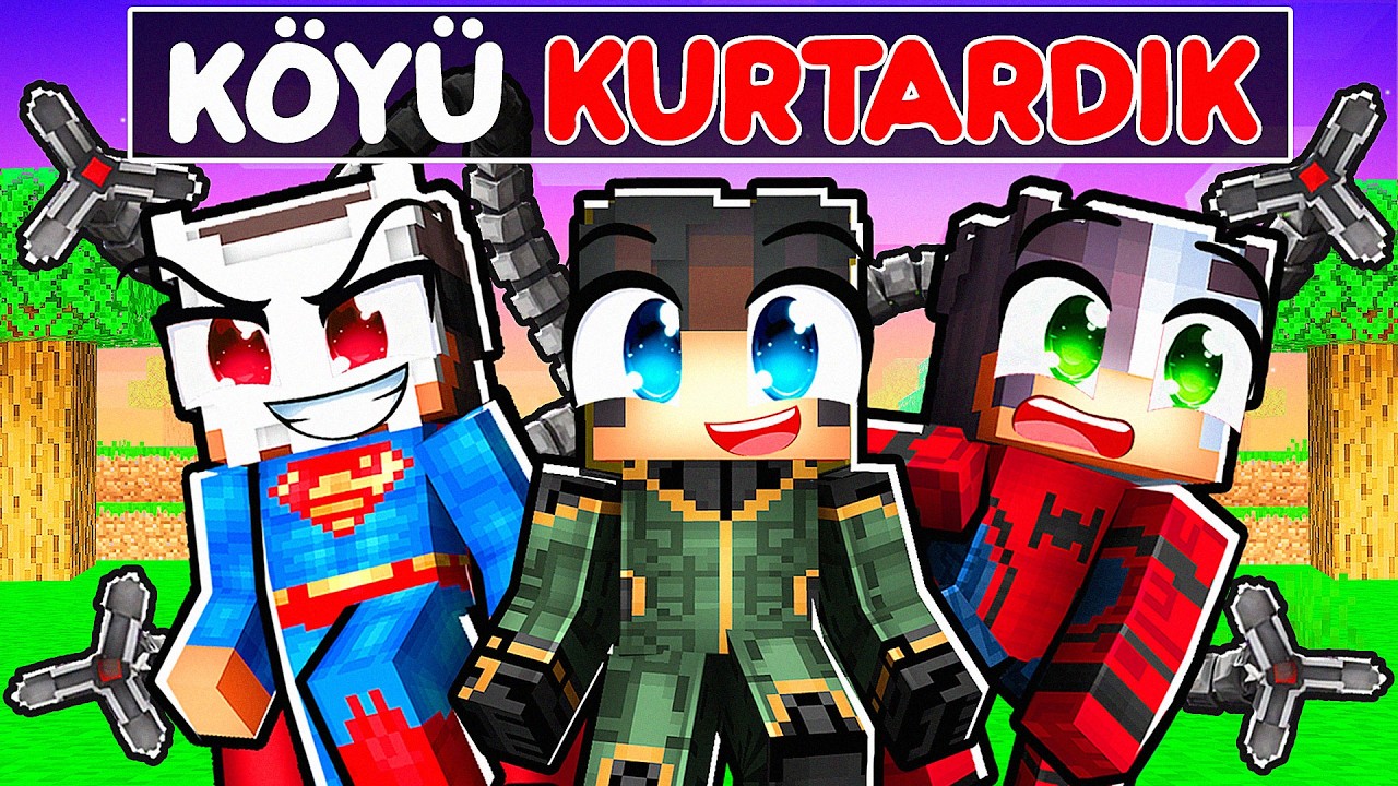 Minecraft'ta Süper Kahraman Olup Tüm Köyü Kurtardık! 🦸‍♂️