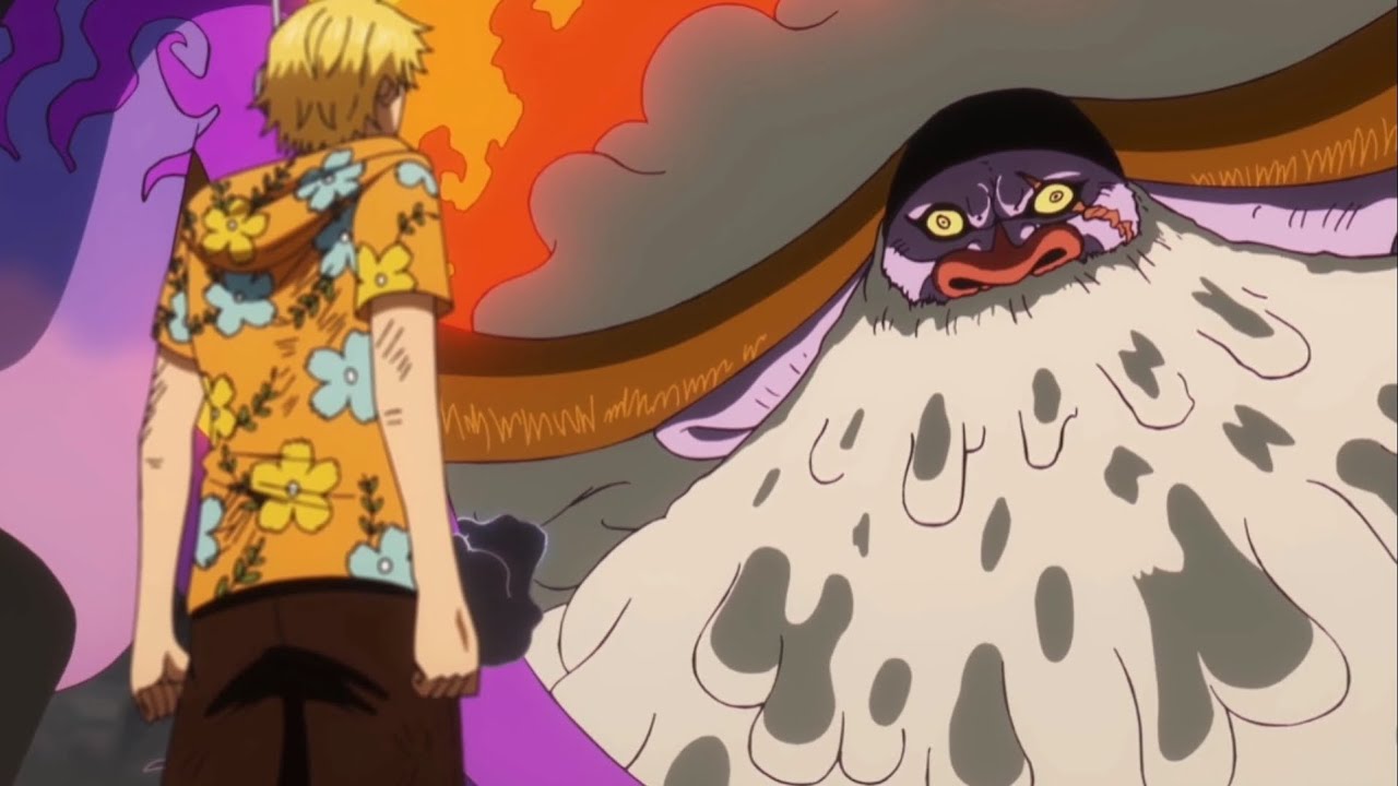 Saturn fully transformed into a nasty looking spider and battles Luffy | One Piece 