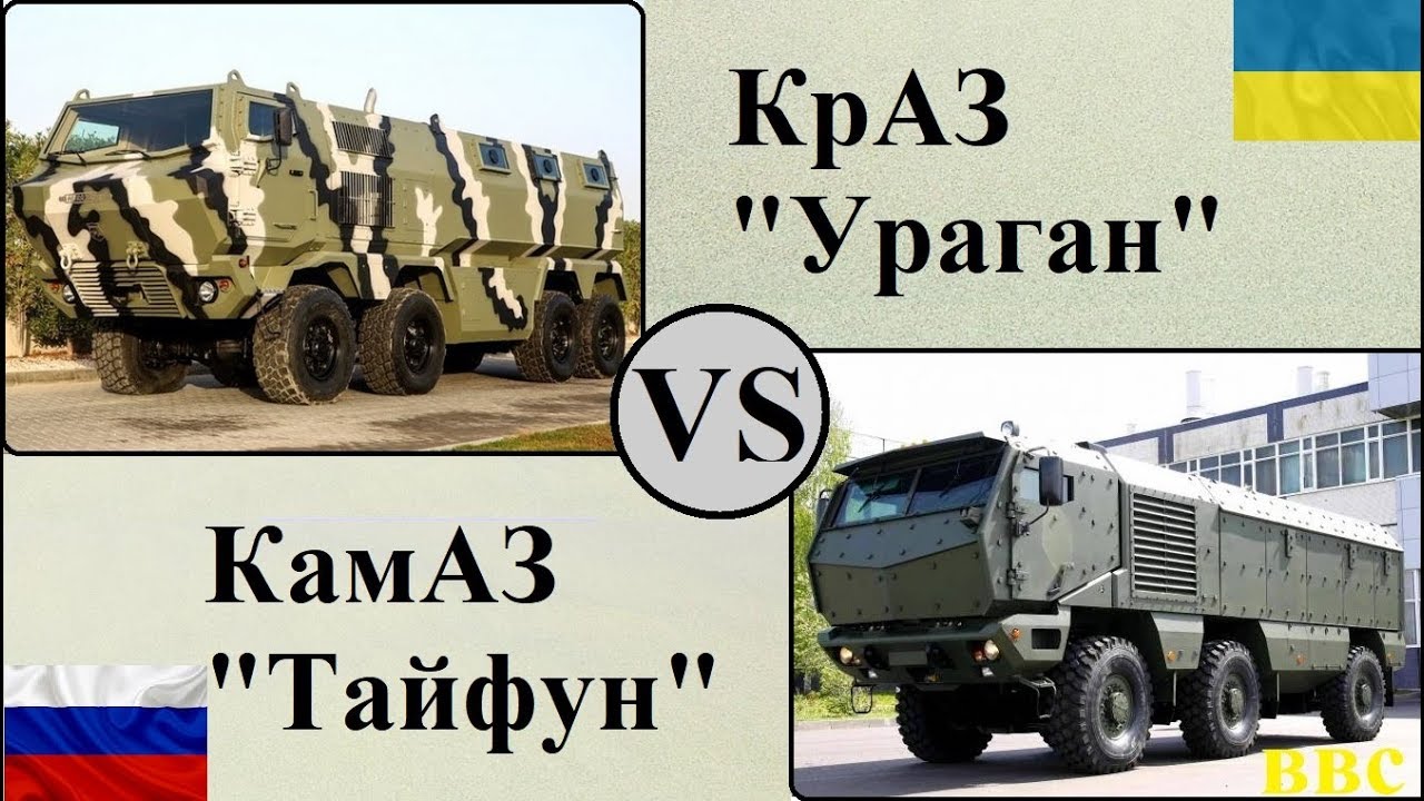 КамАЗ Тайфун против КрАЗ Ураган. Российский бронеавтомобиль VS украинский. (Сравнение MRAP, БТР)