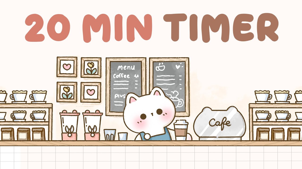 Cafe Pomodoro Vibes ☕ | 20 Min Lofi Timer Chill Focus with Cozy Cat