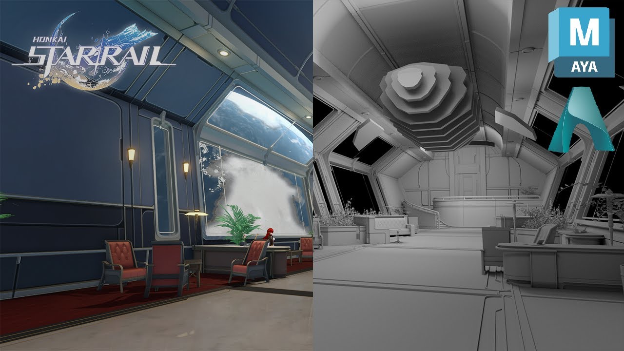 Modelling the Astral Express Parlor Car | HONKAI Star Rail | 3D Modelling Timelapse | AUTODESK MAYA
