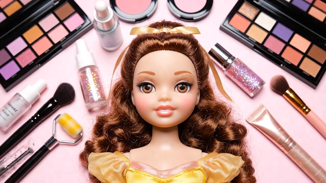 Makeup Toys Ariel Doll Disney Little Mermaid Set ASMR Skincare | No Talking