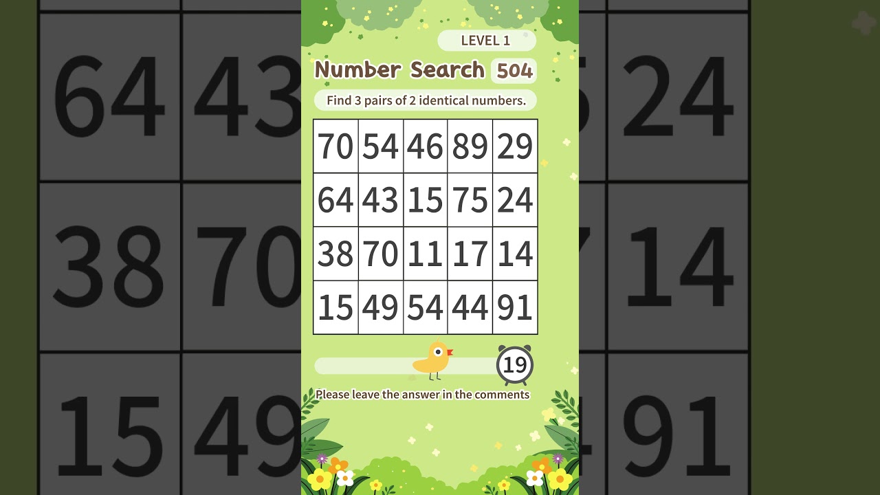 Quick Number Hunt for Brain Power  1-504