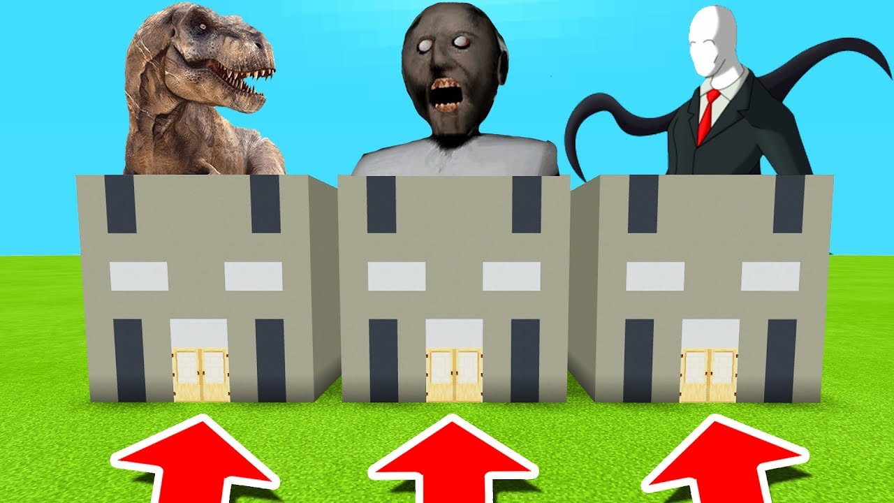 Minecraft PE : DO NOT CHOOSE THE WRONG GRANNY! (Tyrannosaurus, Granny & Slenderman)