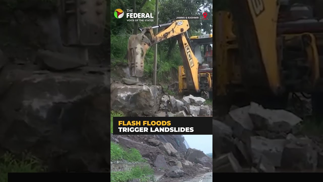BRO clears landslide debris from Rajouri Poonch highway after J&K flash floods | #shorts