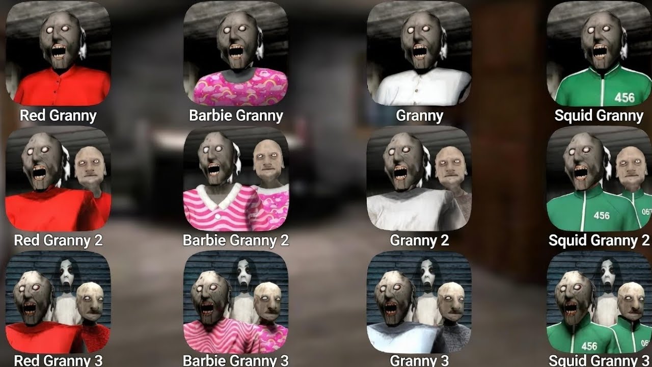 Granny 1, 2, 3 All New Mods || Barbie Granny 1,2,3 | Red Granny 1,2,3 | Squid Game New Granny | Mods