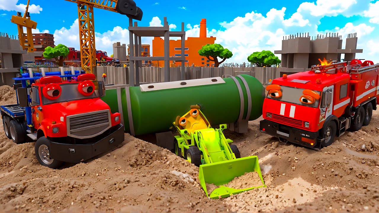 Earthquake Strikes! Benny Hits Big Green Tank 🚨 Juno, Flare & Rolly Respond