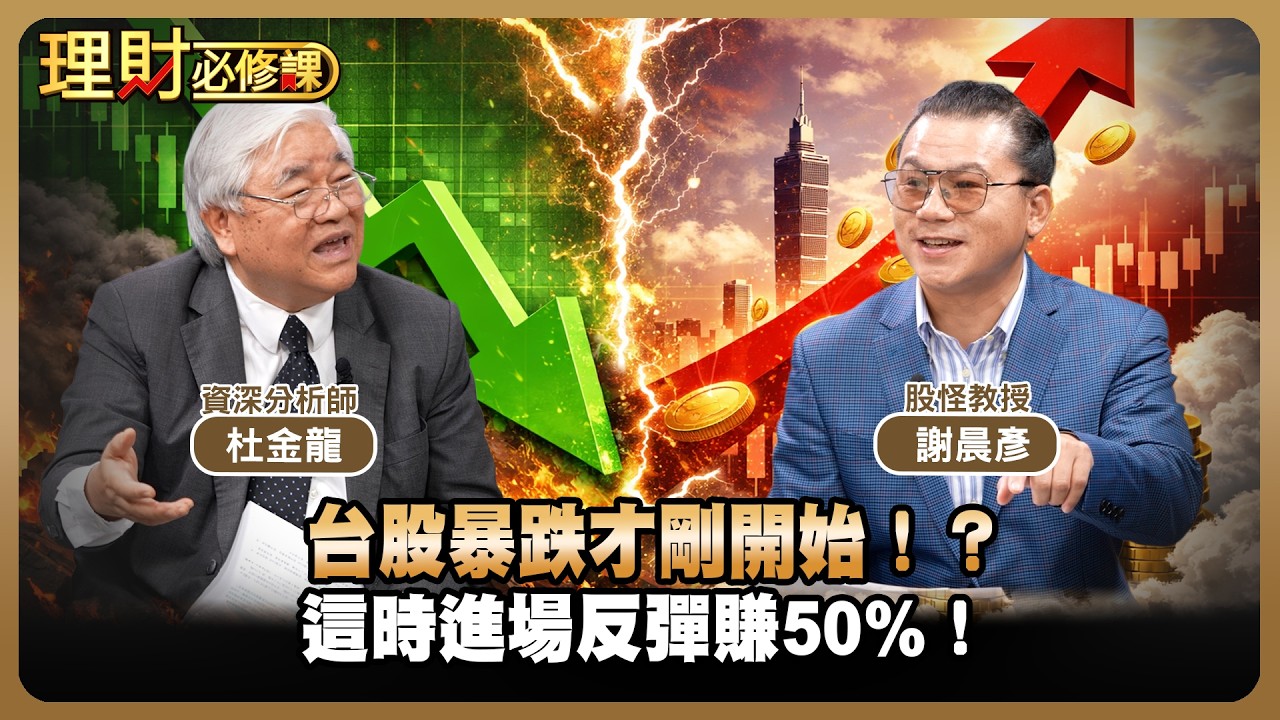 台股暴跌才剛開始！？這時進場反彈賺50%！ft 杜金龍.謝晨彥【理財必修課】EP52 阮慕驊.詹璇依 精華