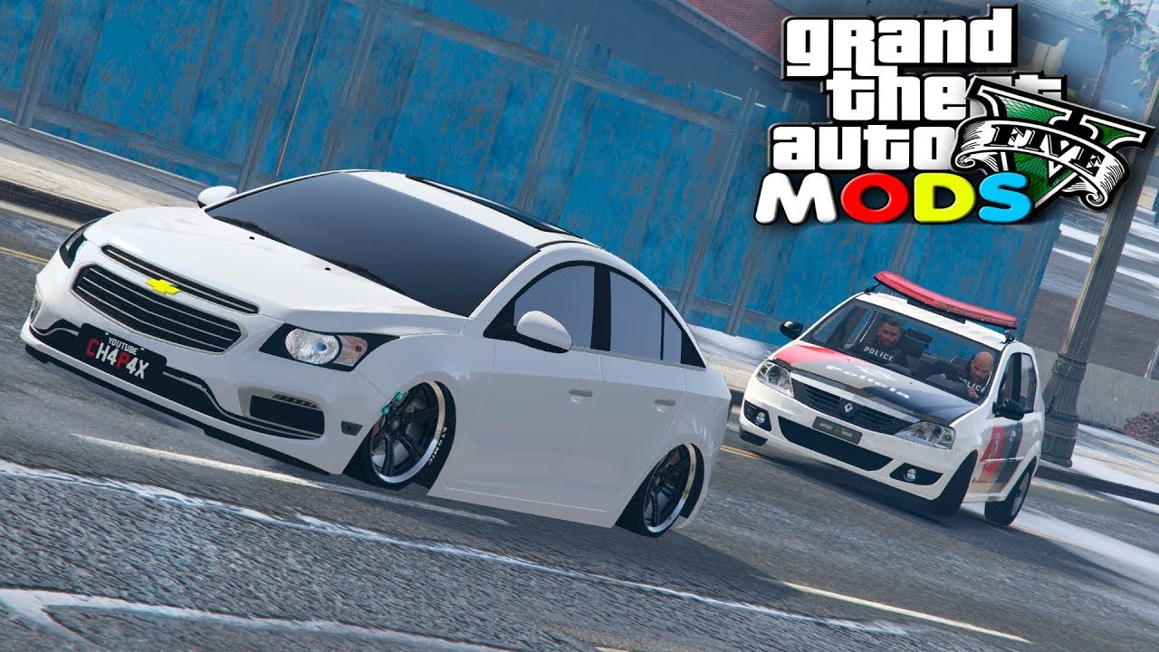 GTA V : FUGA DE CRUZE REBAIXADO BRANCO  - GTA 5 MODS
