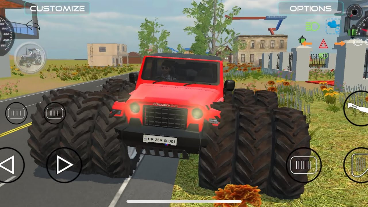 Thar car 🚗 modified | new gaming ￼video | indian game simulator | new update |new car game |tractor￼